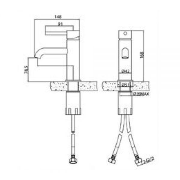 Rak Prima Tech Chrome Mono Basin Mixer Tap #2