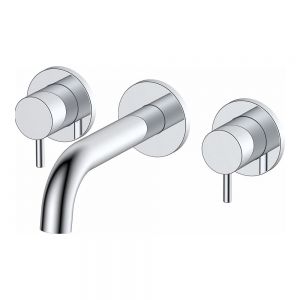 Rak Prima Tech Chrome 3 Hole Wall Mounted Basin Mixer Tap