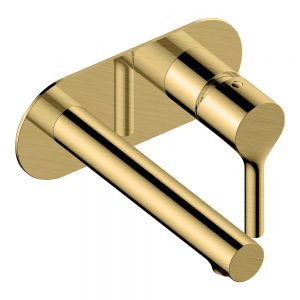 Rak Sorrento Brushed Gold Wall Mounted Basin Mixer Tap