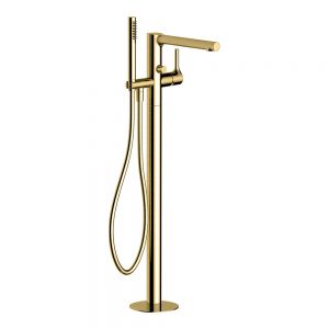 Rak Sorrento Brushed Gold Floor Standing Bath Shower Mixer Tap