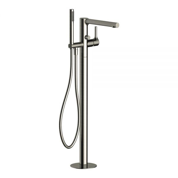 Rak Sorrento Brushed Nickel Floor Standing Bath Shower Mixer Tap