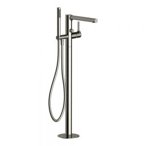 Rak Sorrento Brushed Nickel Floor Standing Bath Shower Mixer Tap