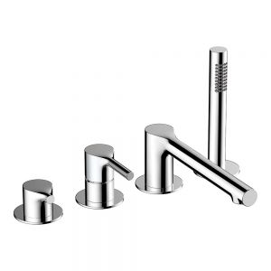 Rak Sorrento Chrome Deck Mounted 4 Hole Bath Shower Mixer Tap