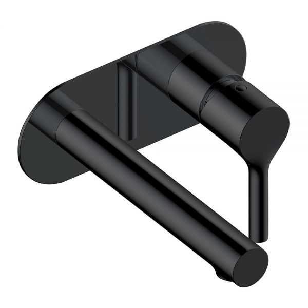 Rak Sorrento Matt Black Wall Mounted Basin Mixer Tap