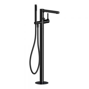 Rak Sorrento Matt Black Floor Standing Bath Shower Mixer Tap