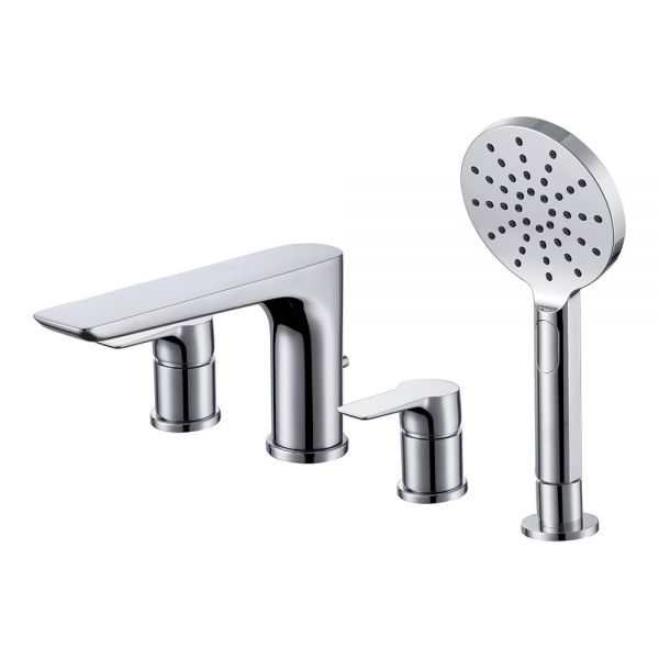 Rak Sport Chrome Deck Mounted 4 Hole Bath Shower Mixer Tap