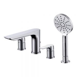 Rak Sport Chrome Deck Mounted 4 Hole Bath Shower Mixer Tap