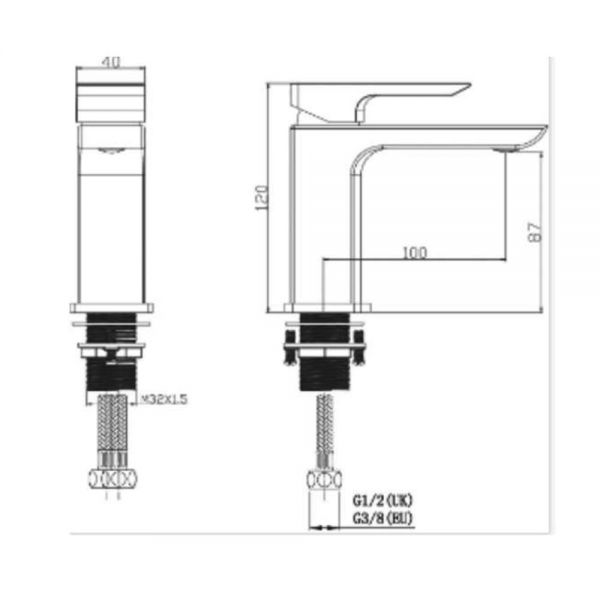 Rak Summit Chrome Mini Basin Mixer Tap with Waste #2