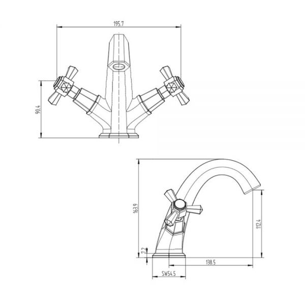 Rak Washington Chrome Mono Basin Mixer Tap #2