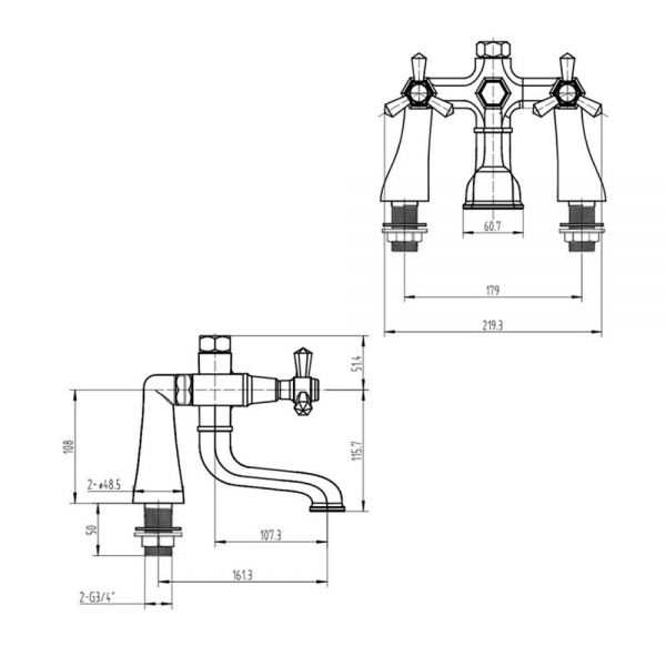 Rak Washington Chrome Bath Filler Tap #2