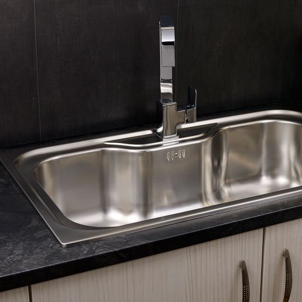 Reginox Jumbo Single Bowl Inset Stainless Steel Kitchen Sink 860 x 510mm #2