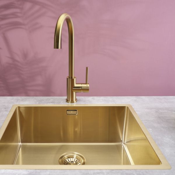 Reginox Miami Single Bowl Gold Kitchen Sink 540 x 440mm #4