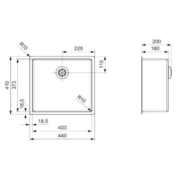 Reginox New Jersey Single Bowl Stainless Steel Kitchen Sink 440 x 410mm #2