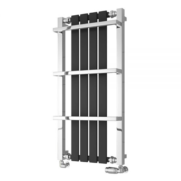 Reina Ashen Black Designer Towel Radiator 1000 x 490mm