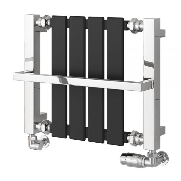 Reina Ashen Black Designer Towel Radiator 400 x 490mm