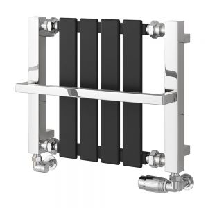 Reina Ashen Black Designer Towel Radiator 400 x 490mm