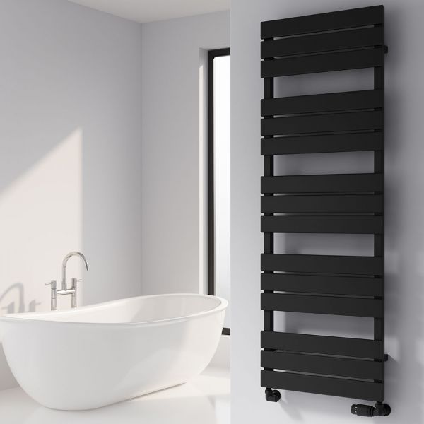 Reina Avola Black Designer Towel Radiator 1424 x 500mm #2