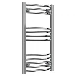 Reina Capo Chrome Curved Heated Towel Rail 800 x 400mm