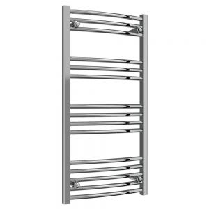 Reina Capo Chrome Curved Heated Towel Rail 1000 x 500mm