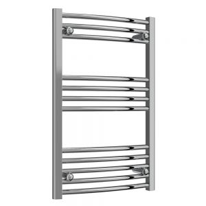 Reina Capo Chrome Curved Heated Towel Rail 800 x 500mm