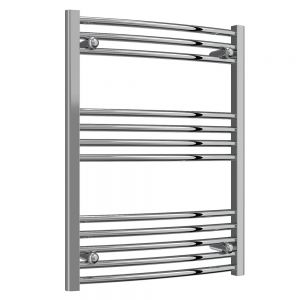 Reina Capo Chrome Curved Heated Towel Rail 800 x 600mm