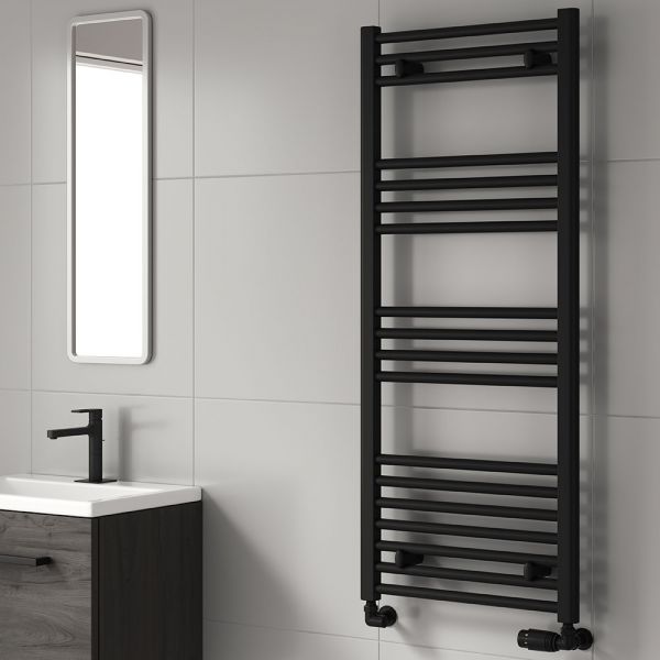 Reina Capo Black Heated Towel Rail 1200 x 500mm #2