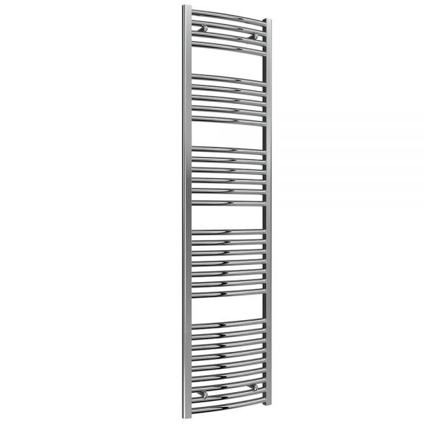 Reina Diva Chrome Curved Heated Towel Rail 1800 x 450mm