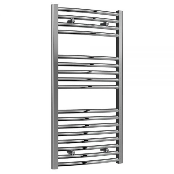 Reina Diva Chrome Curved Heated Towel Rail 1000 x 500mm