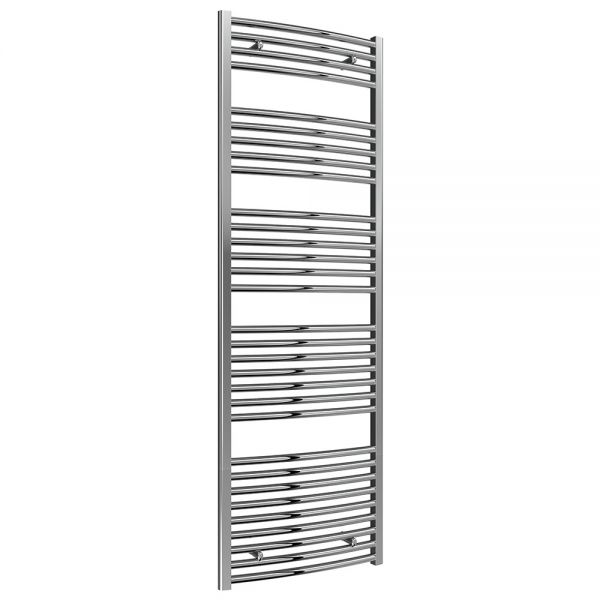 Reina Diva Chrome Curved Heated Towel Rail 1800 x 600mm