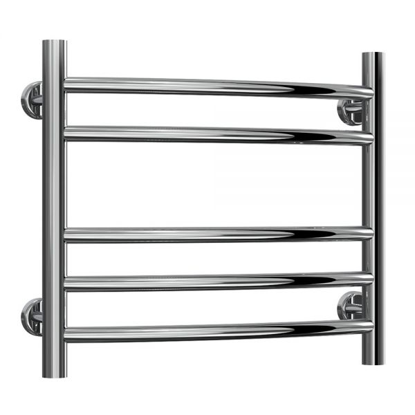 Reina Eos Polished Stainless Steel Curved Heated Towel Rail 430 x 500mm