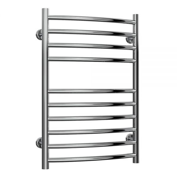 Reina Eos Polished Stainless Steel Curved Heated Towel Rail 720 x 500mm