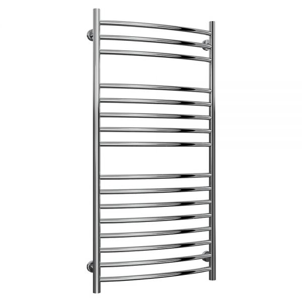 Reina Eos Polished Stainless Steel Curved Heated Towel Rail 1200 x 600mm