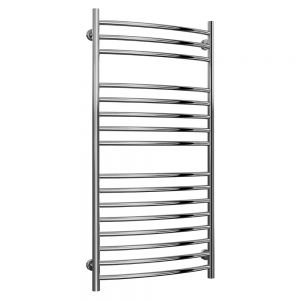 Reina Eos Polished Stainless Steel Curved Heated Towel Rail 1200 x 600mm