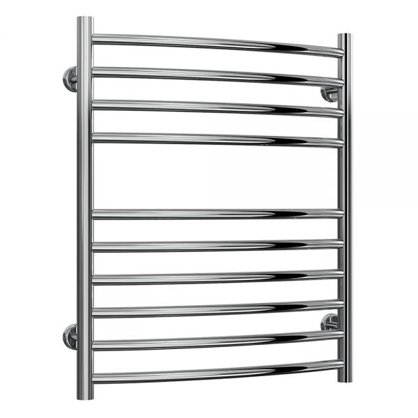 Reina Eos Polished Stainless Steel Curved Heated Towel Rail 720 x 600mm