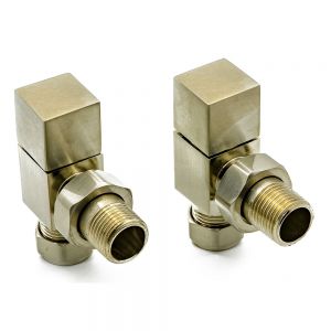 Reina Loge Brushed Angled Manual Radiator Valves