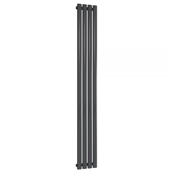 Reina Neva Anthracite Single Panel Radiator 1800 x 236mm