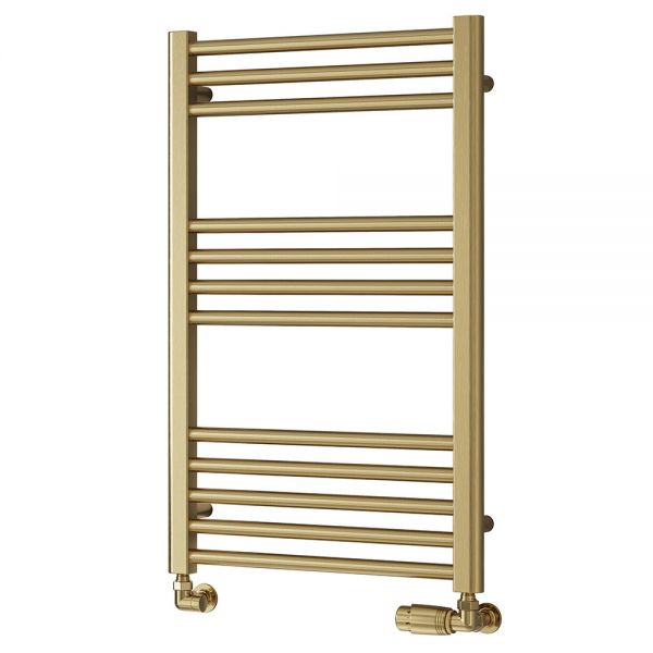 Reina Ottone Brushed Brass Designer Towel Radiator 800 x 500mm
