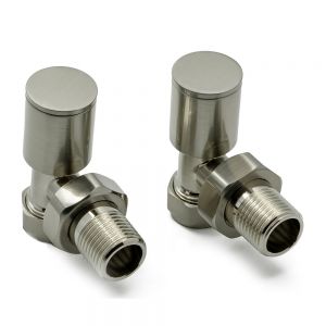 Reina Portland Brushed Angled Manual Radiator Valves