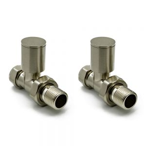 Reina Portland Brushed Straight Manual Radiator Valves