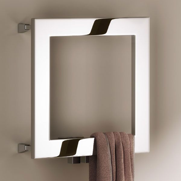 Reina Square Polished Stainless Steel Designer Towel Radiator 450 x 450mm