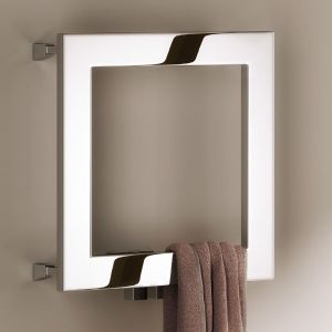 Reina Square Polished Stainless Steel Designer Towel Radiator 450 x 450mm