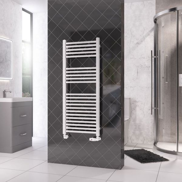 Eastbrook Rion Multirail 1200 x 500 Straight Gloss White Towel Rail #2