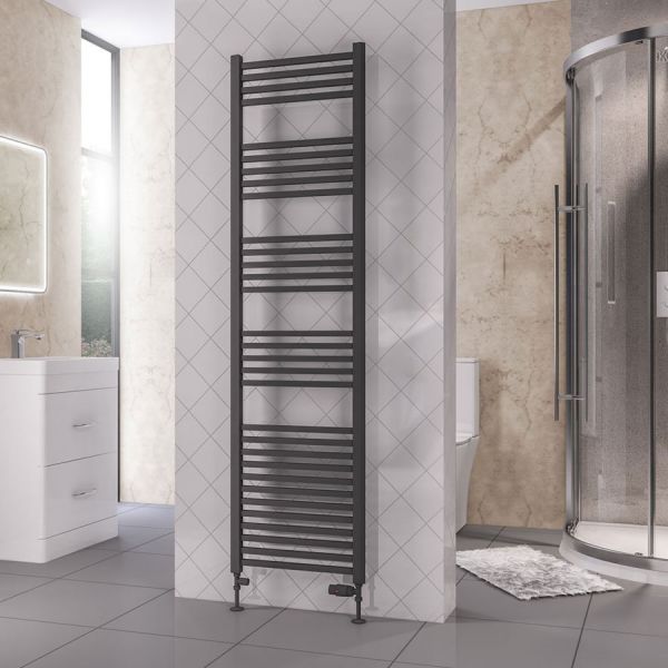 Eastbrook Rion Multirail 1800 x 500 Straight Matt Anthracite Towel Rail #2