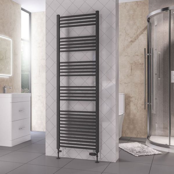 Eastbrook Rion Multirail 1800 x 600 Straight Matt Anthracite Towel Rail #2