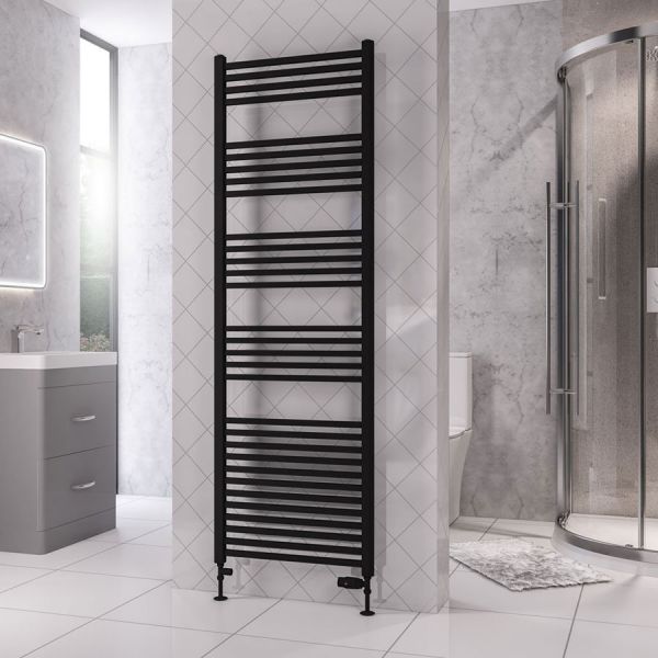 Eastbrook Rion Multirail 1800 x 600 Straight Matt Black Towel Rail #2