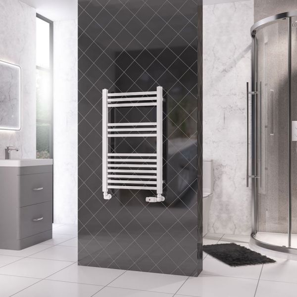 Eastbrook Rion Multirail 800 x 500 Straight Gloss White Towel Rail #2