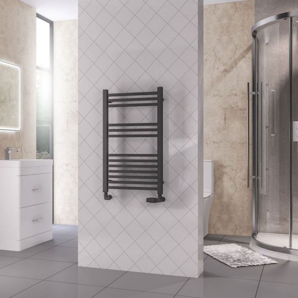 Eastbrook Rion Multirail 800 x 500 Straight Matt Anthracite Towel Rail #2