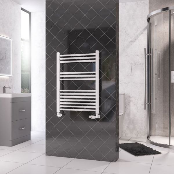 Eastbrook Rion Multirail 800 x 600 Straight Gloss White Towel Rail #2