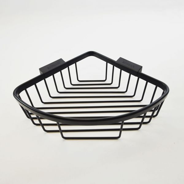 Roman Showers Black Large Corner Shower Basket #2