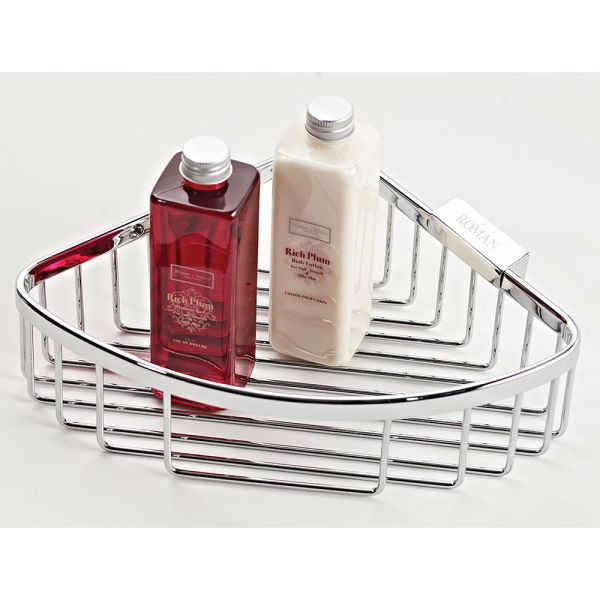 Roman Showers Chrome Large Corner Shower Basket